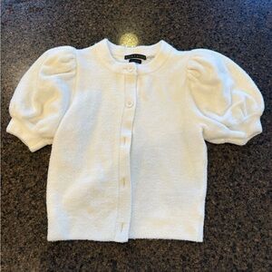 Alice + Olivia Cropped Short-Sleeve Cardigan